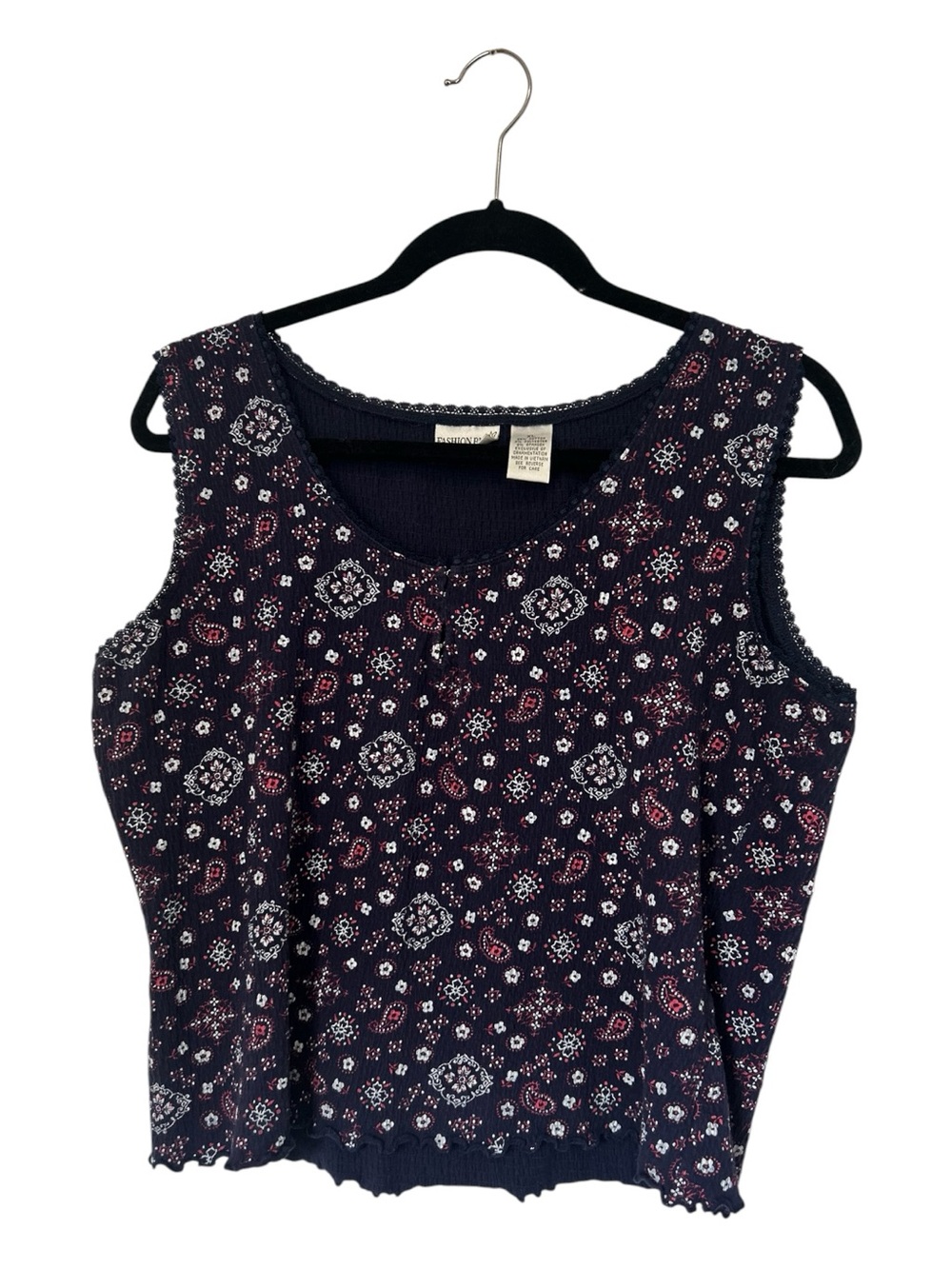 Fashion Bug Navy Floral Paisley Tank Top